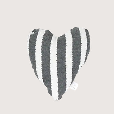Toy - Heart Shape, soft - Charcoal Hamptons Stripe