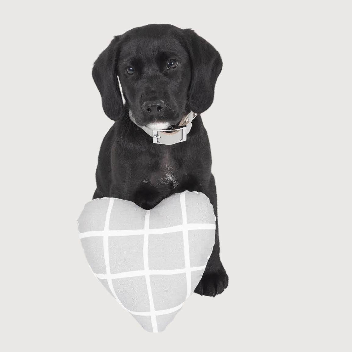 Toy - Heart Shape, soft - Grey Check Print