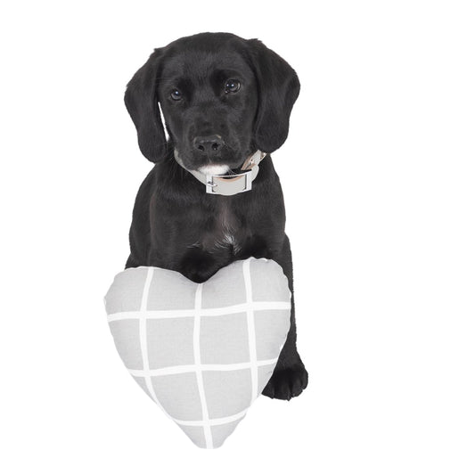 Toy - Heart Shape, soft - Grey Check Print