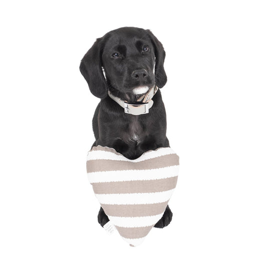 Toy - Heart Shape, soft - Latte Hamptons Stripe