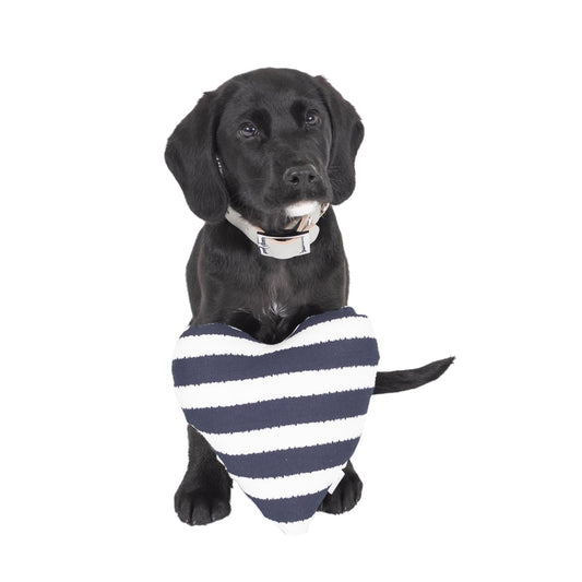 Toy - Heart Shape, soft - Navy Hamptons Stripe