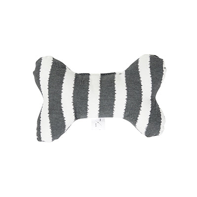 Printed Bone Soft Dog Toy - Charcoal Hamptons Stripe Print